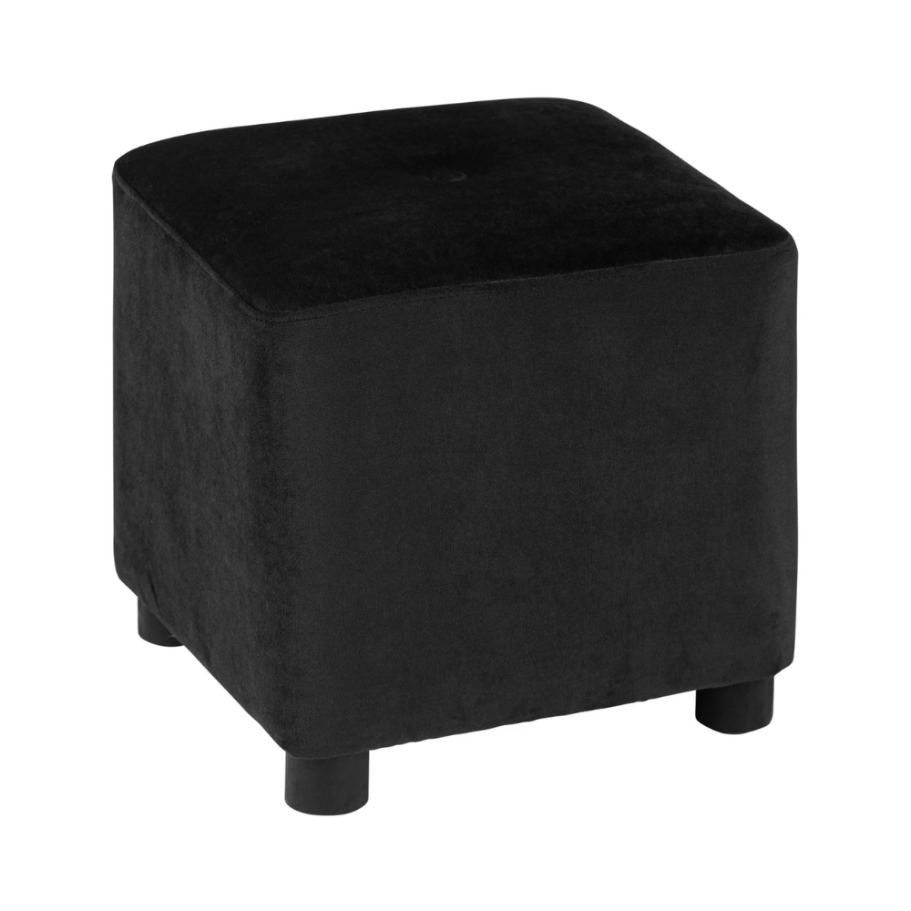 Pouf en velours noir