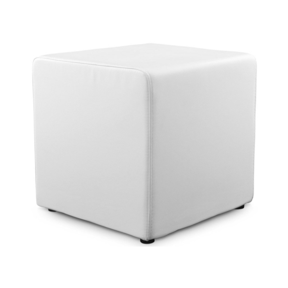 pouf simili blanc