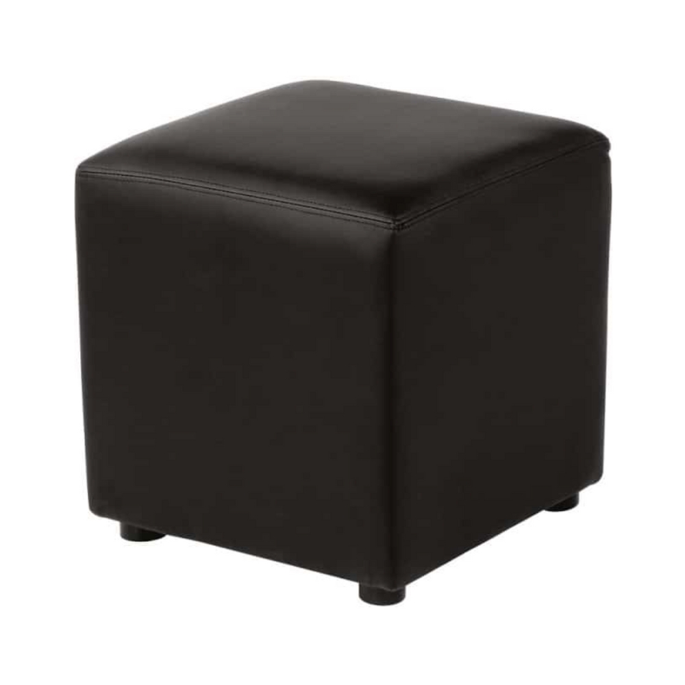 pouf simili noir