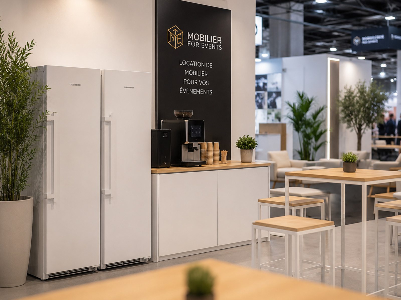 Frigos et machines à café pour salons professionnels